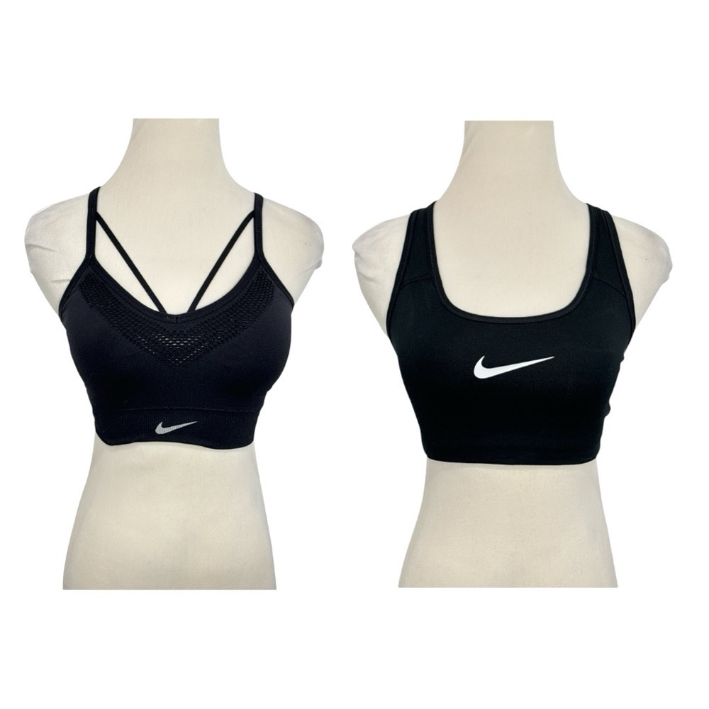 Lot of 2 Nike Dri-Fit Swoosh Women's Black Sports Bras